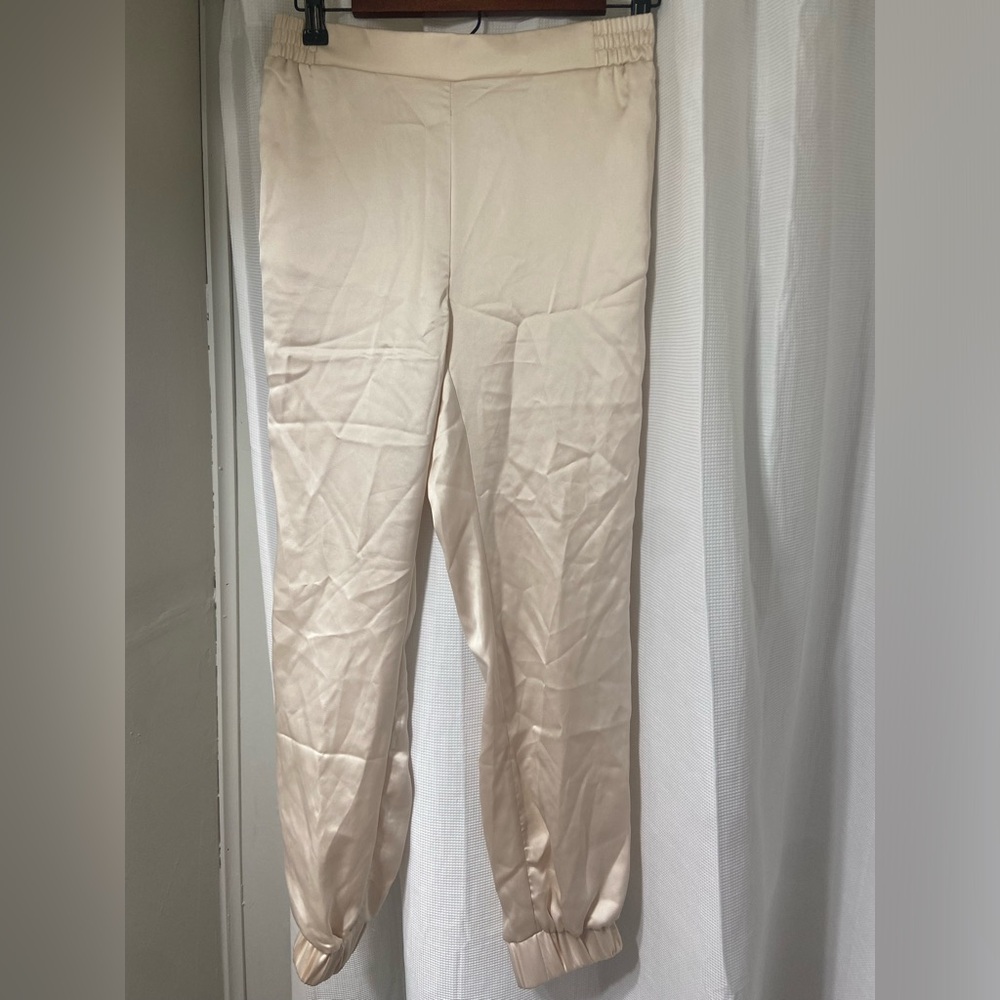 Sincerely Jules Cream Satin Joggers